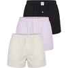 image:image3 Pack Mens Cotton Pajama Shorts Poplin Woven Lounge Sleep PJs with PocketsSolid Black  Pale Lilac Stripe  Moonbeam Stripe