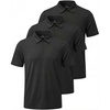 image:image3 Pack Mens Dry Fit Polo Shirts Quarter Zip Short Sleeve Collared Tees WorkSolid Black  Solid Black  Solid Black