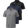 image:image3 Pack Mens Dry Fit Polo Shirts Quarter Zip Short Sleeve Collared Tees WorkSolid Black  Solid Navy Blazer  Solid Quiet Shade