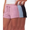 image:image3 Pack Womens Cotton Pajama Shorts Lounge Sleep Comfy Cute Casual Knit PJSolid Black  Solid Black  Solid Chocolate Torte  Solid Moonbeam