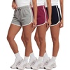 image:image4 Pack Womens Fleece Dolphin Shorts Lounge SweatShorts Comfy Sleep PajamaSolid Black  Solid Burgundy  Grey Heather