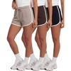 image:image4 Pack Womens Fleece Dolphin Shorts Lounge SweatShorts Comfy Sleep PajamaSolid Black  Solid Chocolate Torte  Solid Moonbeam