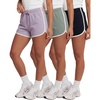 image:image4 Pack Womens Fleece Dolphin Shorts Lounge SweatShorts Comfy Sleep PajamaSolid Black  Solid Iceberg Green  Solid Orchid Petal