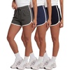 image:image4 Pack Womens Fleece Dolphin Shorts Lounge SweatShorts Comfy Sleep PajamaSolid Black  Solid Navy Blazer  Charcoal Heather