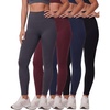 image:image4 Pack Womens Leggings High Waisted Tummy Control Yoga Pants Workout GymSolid Black  Solid Navy Blazer  Solid Burgundy  Solid Quiet Shade