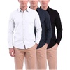 image:imageMens Long Sleeve Cotton Button Down Shirts Casual Work Business TopsSolid Black  Solid Navy Blazer  Solid Bright White