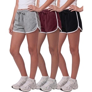 image:image3 Pack Girls Fleece Dolphin Shorts Athletic Soccer Kids Teens Sports YouthSolid Black  Solid Burgundy  Grey Heather