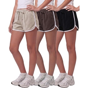 image:image3 Pack Girls Fleece Dolphin Shorts Athletic Soccer Kids Teens Sports YouthSolid Black  Solid Chocolate Torte  Solid Moonbeam