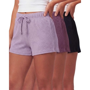 image:image3 Pack Womens Cotton Pajama Shorts Lounge Sleep Comfy Cute Casual Knit PJSolid Black  Solid Black  Charcoal Heather  Solid Vintage Indigo