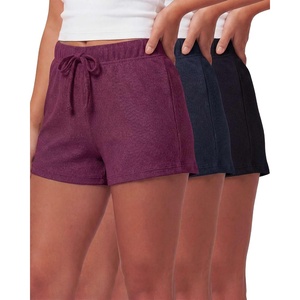 image:image3 Pack Womens Cotton Pajama Shorts Lounge Sleep Comfy Cute Casual Knit PJSolid Black  Solid Navy Blazer  Charcoal Heather  Grey Heather