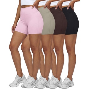 image:image4 Pack Womens 6 Biker Shorts High Waisted Athletic Running Workout YogaSet 1
