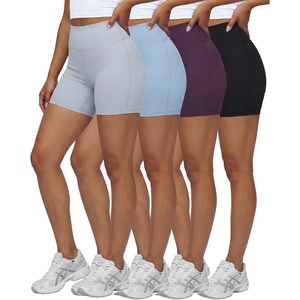 image:image4 Pack Womens 6 Biker Shorts High Waisted Athletic Running Workout YogaSet 3
