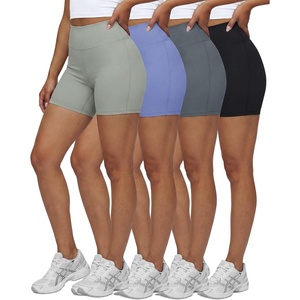 image:image4 Pack Womens 6 Biker Shorts High Waisted Athletic Running Workout YogaSet 6