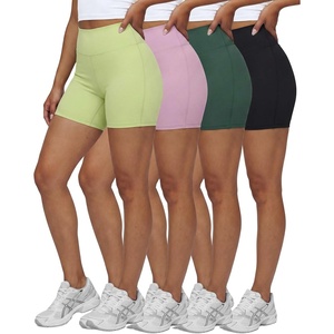 image:image4 Pack Womens 6 Biker Shorts High Waisted Athletic Running Workout YogaSet 7