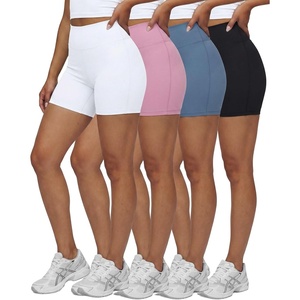 image:image4 Pack Womens 6 Biker Shorts High Waisted Athletic Running Workout YogaSet 8