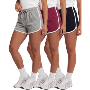 image:image4 Pack Womens Fleece Dolphin Shorts Lounge SweatShorts Comfy Sleep PajamaSolid Black  Solid Burgundy  Grey Heather