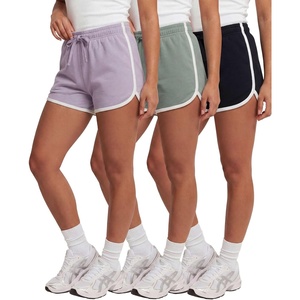image:image4 Pack Womens Fleece Dolphin Shorts Lounge SweatShorts Comfy Sleep PajamaSolid Black  Solid Iceberg Green  Solid Orchid Petal