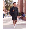 image:image3 Pack Boys Fleece Shorts Athletic Gym Kids Teens Pajama Sleep PocketsSolid Black  Charcoal Heather  Solid Elemental Blue