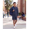 image:image3 Pack Boys Fleece Shorts Athletic Gym Kids Teens Pajama Sleep PocketsSolid Black  Solid Navy  Solid Charcoal