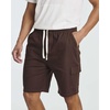 image:image3 Pack Mens Cotton Cargo Shorts Drawstring Elastic Waist Casual Work PocketSet 3
