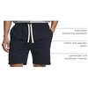 image:image3 Pack Mens Cotton Chino 7 Shorts Casual Lounge Elastic Waist DrawstringSet 1