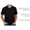 image:image3 Pack Mens Cotton Henley Shirts Short Sleeve Button Up Casual Work LoungeShort Sleeve  Set 12