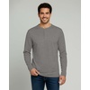 image:image3 Pack Mens Cotton Long Sleeve Henley T Shirts Casual Work Gym Workout TeeLong Sleeve  Set 2
