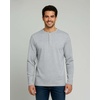 image:image3 Pack Mens Cotton Long Sleeve Henley T Shirts Casual Work Gym Workout TeeLong Sleeve  Set 5