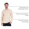 image:image3 Pack Mens Cotton Long Sleeve Henley T Shirts Casual Work Gym Workout TeeLong Sleeve  Set 8