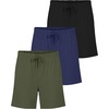 image:image3 Pack Mens Pajama Shorts Sleep Lounge Cotton Sleepwear PJ Bottoms PocketsSet D