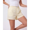 image:image3 Pack Womens Cotton Pajama Shorts Boxer Lounge Sleepwear PJs with PocketsCharcoal Art Stripe  Moonlight Mauve Stripe  Transparent Yellow Stripe