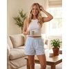 image:image3 Pack Womens Cotton Pajama Shorts Boxer Lounge Sleepwear PJs with PocketsMagano Calcite Stripe  Clear Sky Stripe  Pale Lilac Mini Stripe