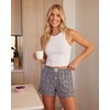 image:image3 Pack Womens Cotton Pajama Shorts Boxer Lounge Sleepwear PJs with PocketsQuiet Shade Stripe  Vintage Indigo Plaid  Ballad Blue Check