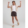 image:image4 Pack Girls Fleece Shorts Lounge Sleep Kids Teens Sweatshorts PocketsSolid Black  Solid Chocolate Torte  Solid Moonbeam