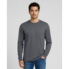 image:image4 Pack Mens Cotton Long Sleeve Shirts Crew Neck Work Casual Jersey T ShirtSet 3