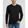 image:image4 Pack Mens Cotton Long Sleeve Shirts Crew Neck Work Casual Jersey T ShirtSet 4