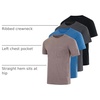 image:image4 Pack Mens Cotton Pocket T Shirts Crew Neck Short Sleeve Athletic GymSet 1