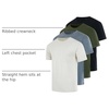image:image4 Pack Mens Cotton Pocket T Shirts Crew Neck Short Sleeve Athletic GymSet 7