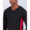 image:image4 Pack Mens Dry Fit Long Sleeve V Neck T Shirts Athletic Workout Gym TeesSet 4
