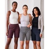 image:image4 Pack Womens 9 Bermuda Shorts Athletic Yoga Running Workout Pockets LongSet 11
