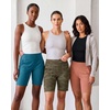 image:image4 Pack Womens 9 Bermuda Shorts Athletic Yoga Running Workout Pockets LongSet 7