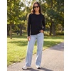 image:image4 Pack Womens Cotton Long Sleeve T Shirts Crewneck Basic Workout Tops TeesSet 13