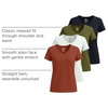 image:image4 Pack Womens Cotton Short Sleeve V Neck T Shirts Casual Tops Basic TeesSet 6