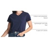 image:image4 Pack Womens Cotton Short Sleeve V Neck T Shirts Casual Tops Basic TeesSet 8