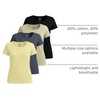 image:image4 Pack Womens Cotton T Shirts Short Sleeve Crew Neck Tops Basic CasualSet 1