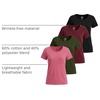 image:image4 Pack Womens Cotton T Shirts Short Sleeve Crew Neck Tops Basic CasualSet 2