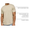 image:imageReal Essentials 5 Pack Mens Cotton Hipster Curved Hem Droptail Tee  Premium Longline TShirts with Long Tail Drop CutSet 1