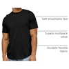 image:imageReal Essentials 5 Pack Mens Cotton Hipster Curved Hem Droptail Tee  Premium Longline TShirts with Long Tail Drop CutSet 5