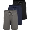image:image3 Pack Boys Fleece Shorts Athletic Gym Kids Teens Pajama Sleep PocketsSolid Black  Solid Navy  Solid Charcoal