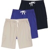 image:image3 Pack Mens Cotton Cargo Shorts Drawstring Elastic Waist Casual Work PocketSet 2